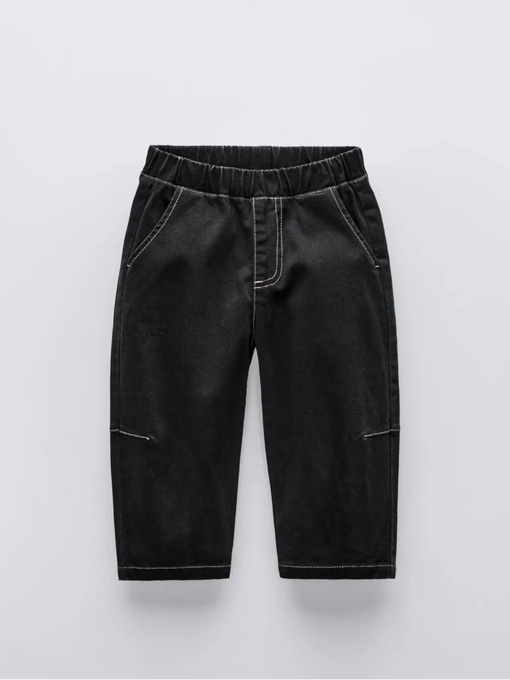 Zara Black Kids Elastic-Waist Casual Pants